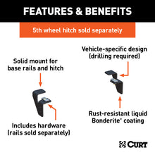 Load image into Gallery viewer, Curt 03-09 Dodge Ram 3500 Semi-Custom 5th Wheel Brackets