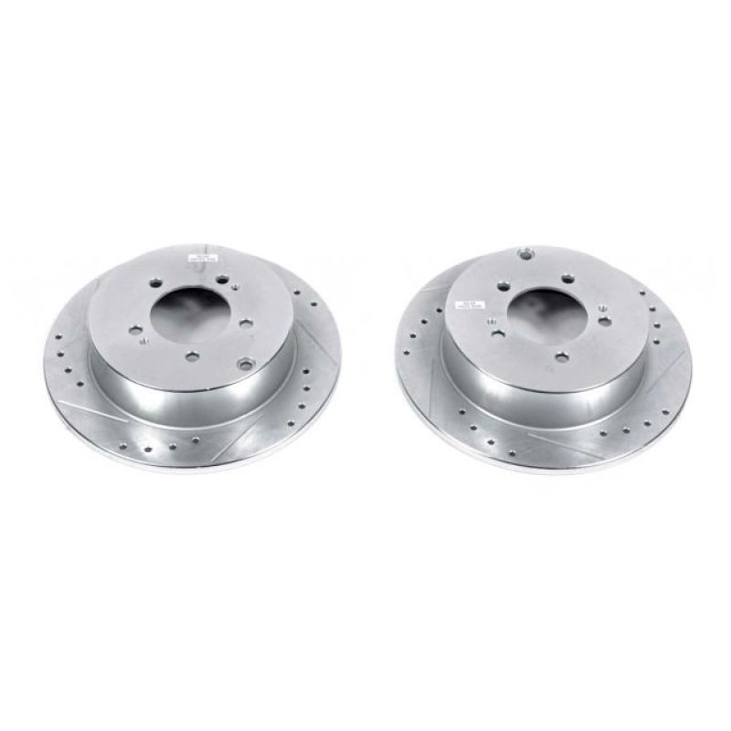 Power Stop 09-15 Mitsubishi Lancer Rear Evolution Drilled & Slotted Rotors - Pair