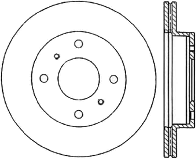 StopTech Power Slot 89-6/96 Nissan 240SX Slotted & Drilled Right Front Rotor