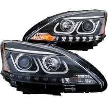 Load image into Gallery viewer, ANZO 2013-2015 Nissan Sentra Projector Headlights w/ U-Bar Black
