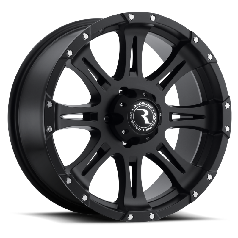 Raceline 981 Raptor 16x8in / 5x127 BP / 0mm Offset / 78.1mm Bore - Satin Black Wheel