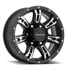 Load image into Gallery viewer, Raceline 840 Arsenal 15x5in / 5x114.3 BP / 0mm Offset / 3.19mm Bore - Black &amp; Machined Wheel
