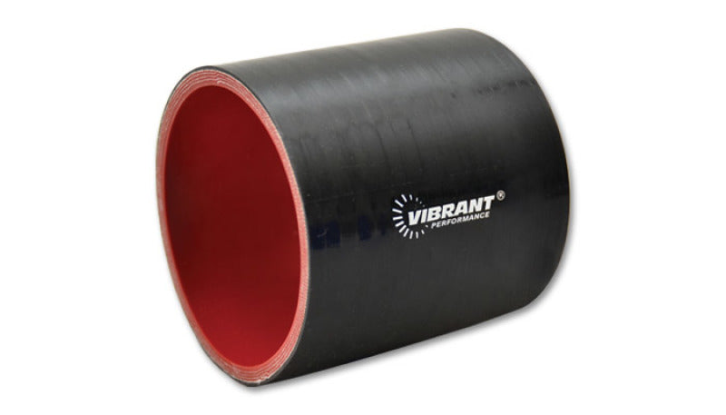 Vibrant 1.625in I.D. x 3in Long Gloss Black Silicone Hose Coupling