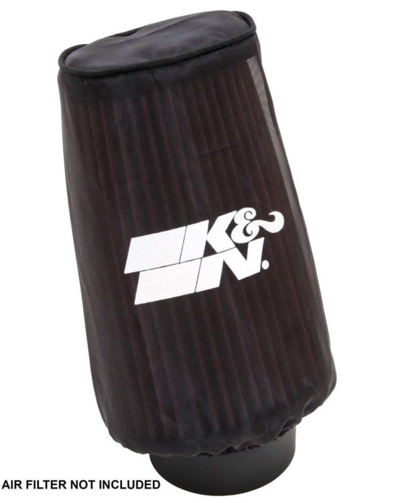 K&N Filter Wrap Drycharger Oval Tapered Black - 3.25in Base I/S Width x 2.5in Top I/S Width x 7in H - GTR Auto