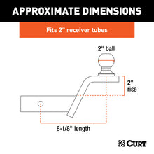 Load image into Gallery viewer, Curt Fusion Ball Mount w/2in Ball (2in Shank 7500lbs 2in Rise)