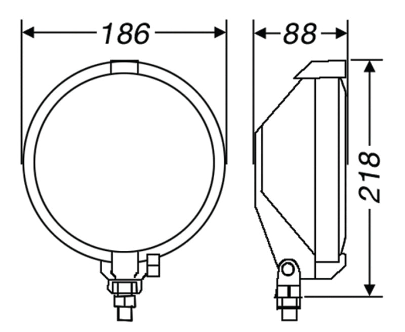 Hella Rallye 1000 Series 12V/55W Black Magic Driving Lamp