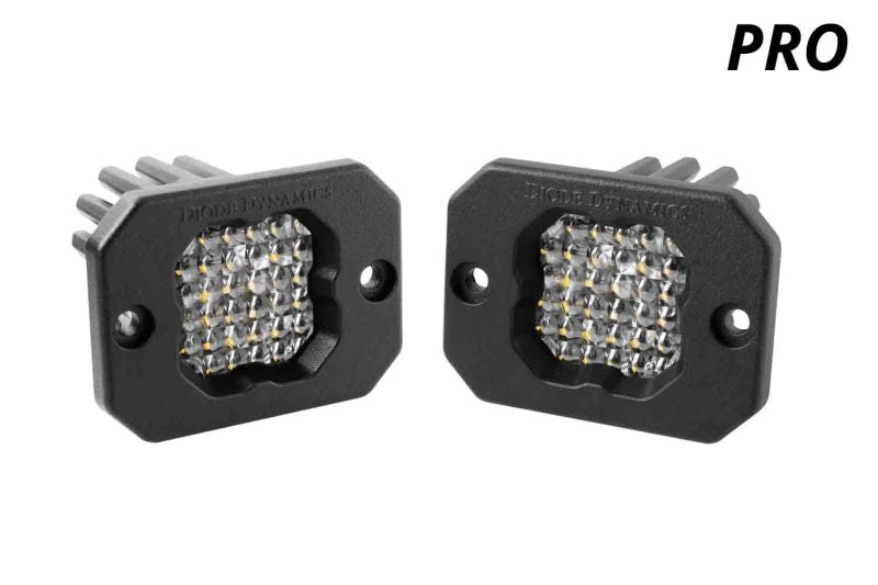 Diode Dynamics Stage Series C1 LED Pod Pro - White Flood Flush BBL (Pair)