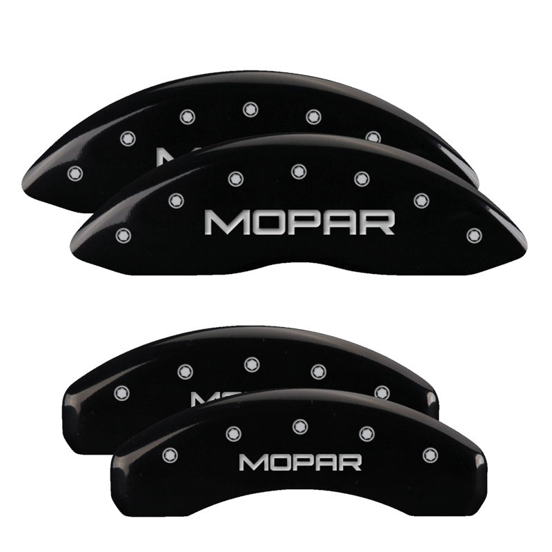 MGP Front set 2 Caliper Covers Engraved Front MOPAR Black finish silver ch