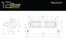 Load image into Gallery viewer, Diode Dynamics 12 In LED Light Bar Single Row Straight - Amber Driving Each Stage Series