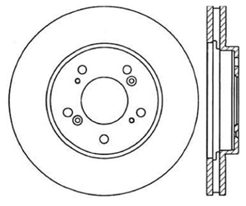 StopTech 93-95 Acura Legend Cryo Slotted Front Left Sport Brake Rotor