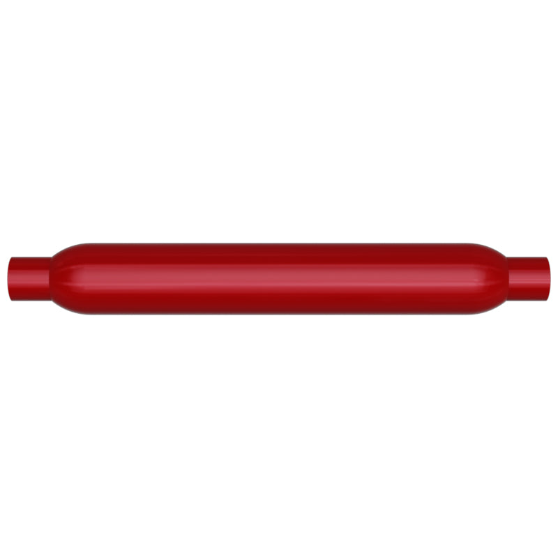 MagnaFlow Muffler Red Pack Series Glasspack 3.5in Rd 18in Body Length 2.25in/2.25in Inlet/Outlet