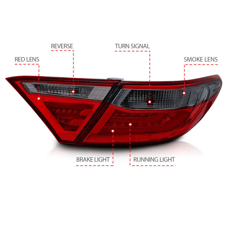 ANZO 2015-2016 Toyota Camry LED Taillights Smoke