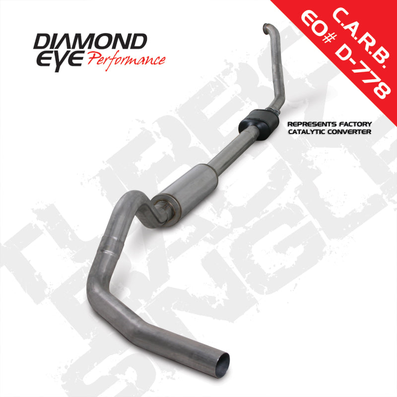 Diamond Eye KIT 4in Turbo Back SGL SS: 94-97 FORD 7.3L F250/F350 PWRSTROKE NFS W/ CARB EQUIV STDS