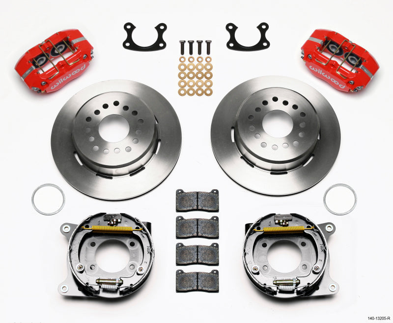 Wilwood Dynapro Dust-Boot P/S Park Brake Kit Red Small Ford 2.66in Offset