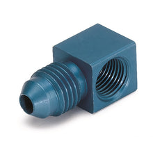 Load image into Gallery viewer, AutoMeter Fitting Adapter 90 Deg. 1/8in. NPT Female To -4AN Male Aluminum Blue Anodized