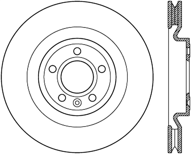 StopTech 12-13 Ford Mustang GT 5.0L V8 Cyro Slotted Left Front Rotor