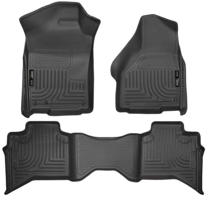 Husky Liners 09-12 Dodge Ram 1500 Quad Cab WeatherBeater Black Front & Second Seat Floor Liner - GTR Auto