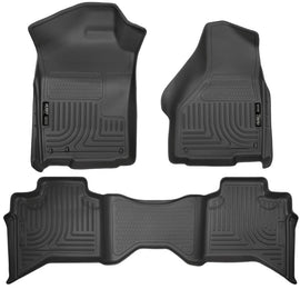 Husky Liners 09-12 Dodge Ram 1500 Quad Cab WeatherBeater Black Front & Second Seat Floor Liner - GTR Auto