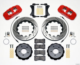 Wilwood AERO6 Front Hat Kit 14.25 Drilled Red 2008-2009 Pontiac G8 w/Lines