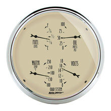 Load image into Gallery viewer, AutoMeter Gauge Quad 5in. 0 Ohm(e) to 90 Ohm(f)Elec Antique Beige