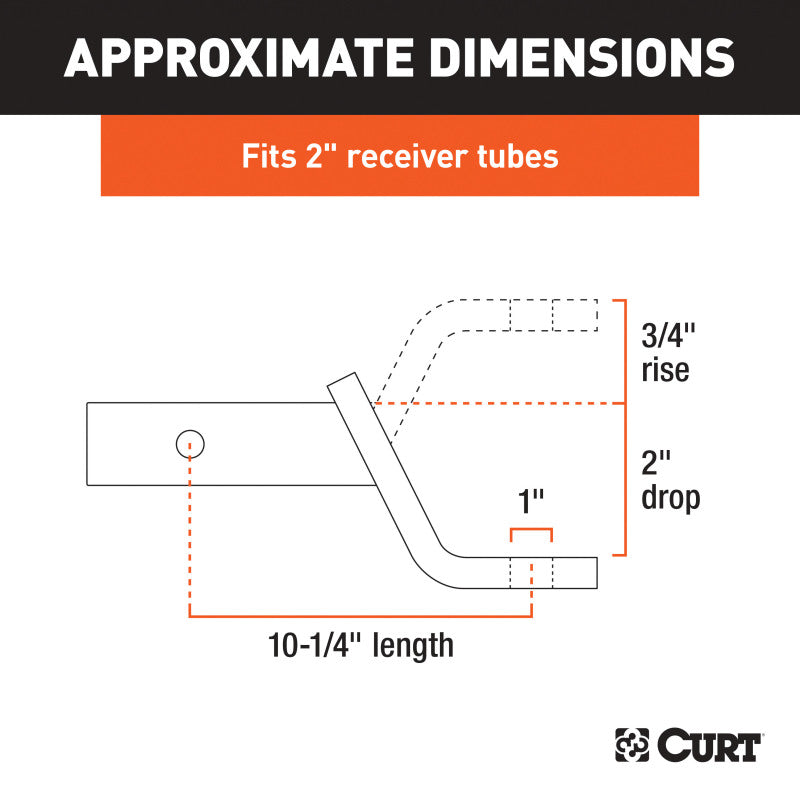 Curt Class 3 Ball Mount (2in Shank 7500lbs 2in Drop 10-1/4in Long)