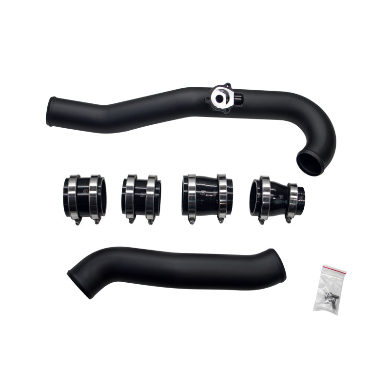 Turbosmart 15+ Mustang EcoBoost AL Charge Pipe Kit w/Hardware - Black (Stock repl. valve style)