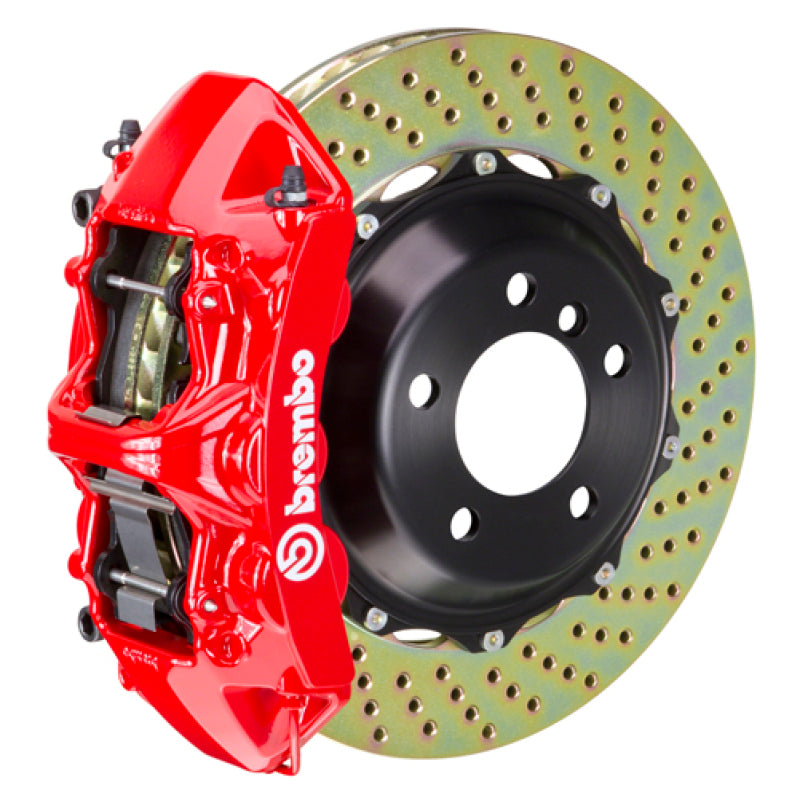 Brembo 03-07 H2 Rear GT BBK 4 Piston Cast 2pc 380x32 2pc Rotor Drilled-Red