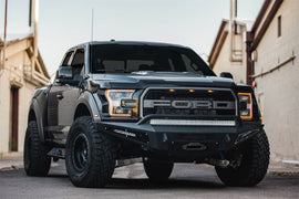 Addictive Desert Designs 17-18 Ford F-150 Raptor HoneyBadger Front Bumper w/ Winch Mount - GTR Auto