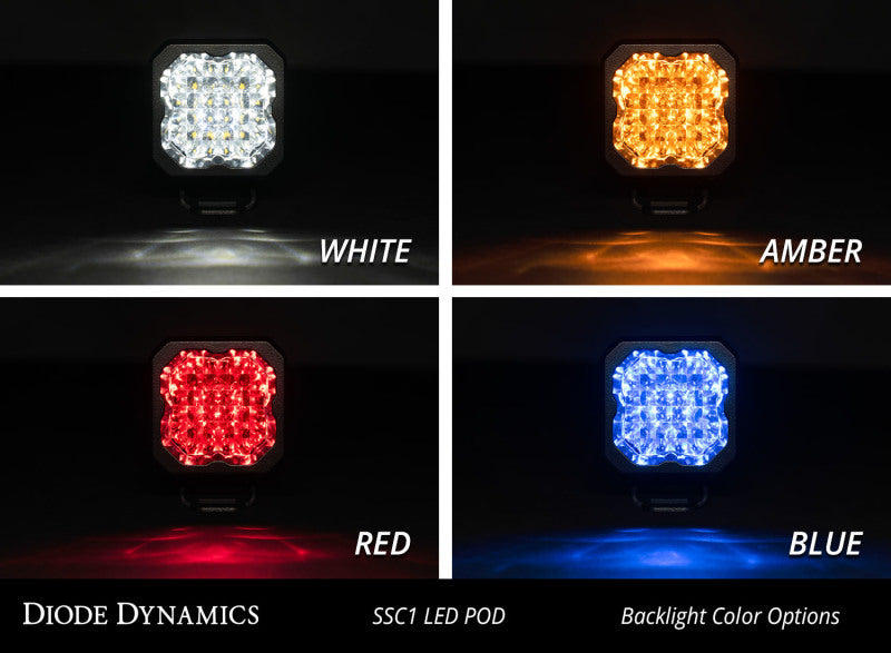 Diode Dynamics Stage Series C1 LED Pod Pro - White Flood Flush BBL Each