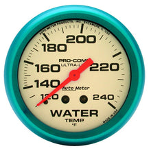 Load image into Gallery viewer, AutoMeter Gauge Water Temp 2-5/8in. 120-240 Deg. F Mech. Glow In The Dark Ultra-Nite