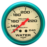 AutoMeter Gauge Water Temp 2-5/8in. 120-240 Deg. F Mech. Glow In The Dark Ultra-Nite