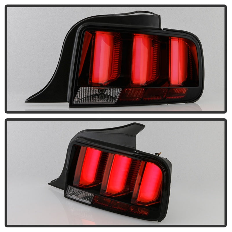 Spyder 05-09 Ford Mustang (Red Light Bar) LED Tail Lights - Smoke ALT-YD-FM05V3-RBLED-SM