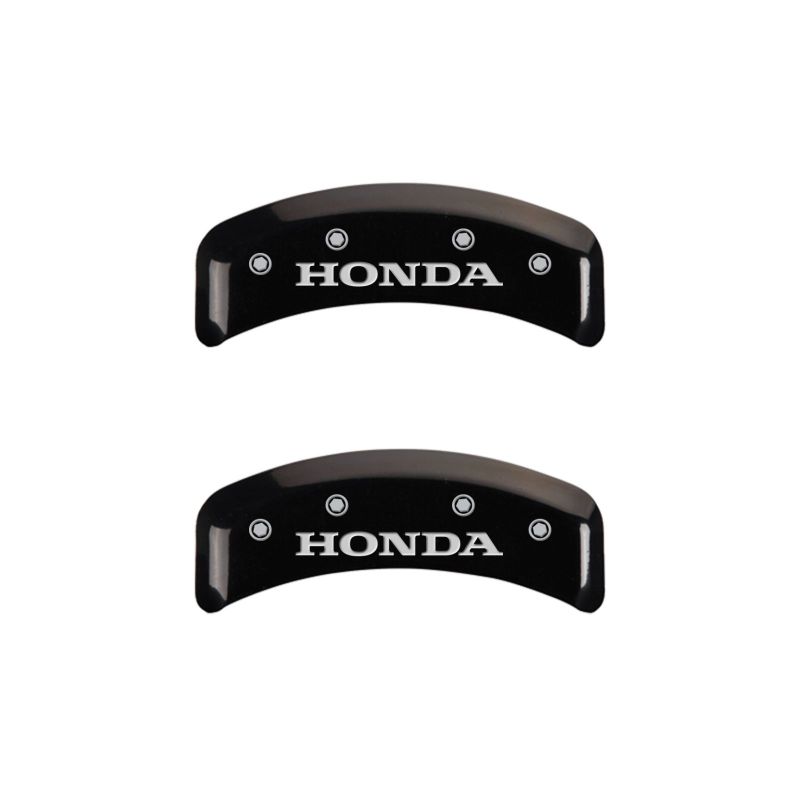 MGP 4 Caliper Covers Engraved Front & Rear Honda Black finish silver ch