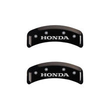 Load image into Gallery viewer, MGP 4 Caliper Covers Engraved Front &amp; Rear Honda Black finish silver ch