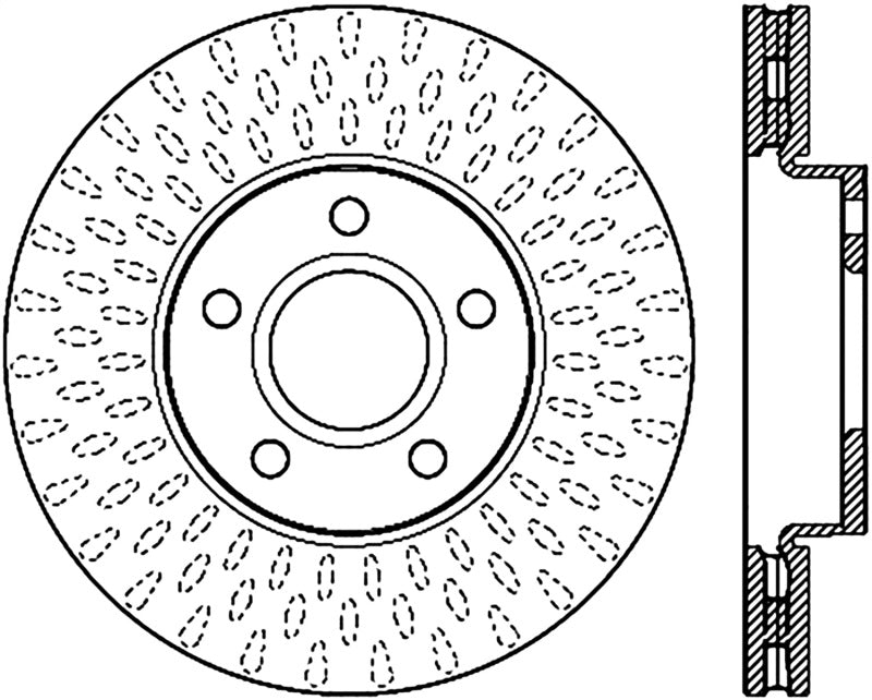 StopTech Power Slot 12-16 Ford Focus Sport Slotted Cyro Front Left Rotor