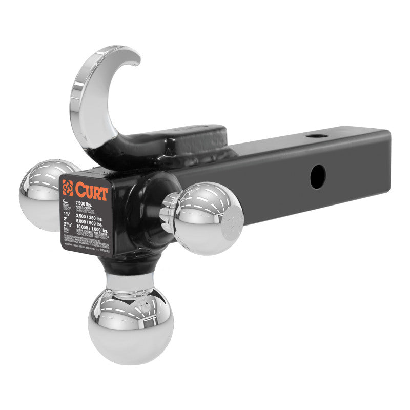 Curt Multi-Ball Mount w/Hook (2in Solid Shank 1-7/8in 2in & 2-5/16in Chrome Balls)