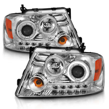 Load image into Gallery viewer, ANZO 2004-2008 Ford F-150 Projector Headlights w/ Halo and LED Chrome