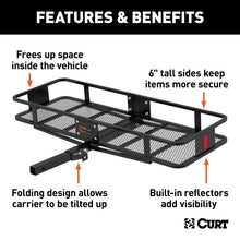 Load image into Gallery viewer, Curt 60in x 20in Basket-Style Cargo Carrier (Folding 2in Shank)