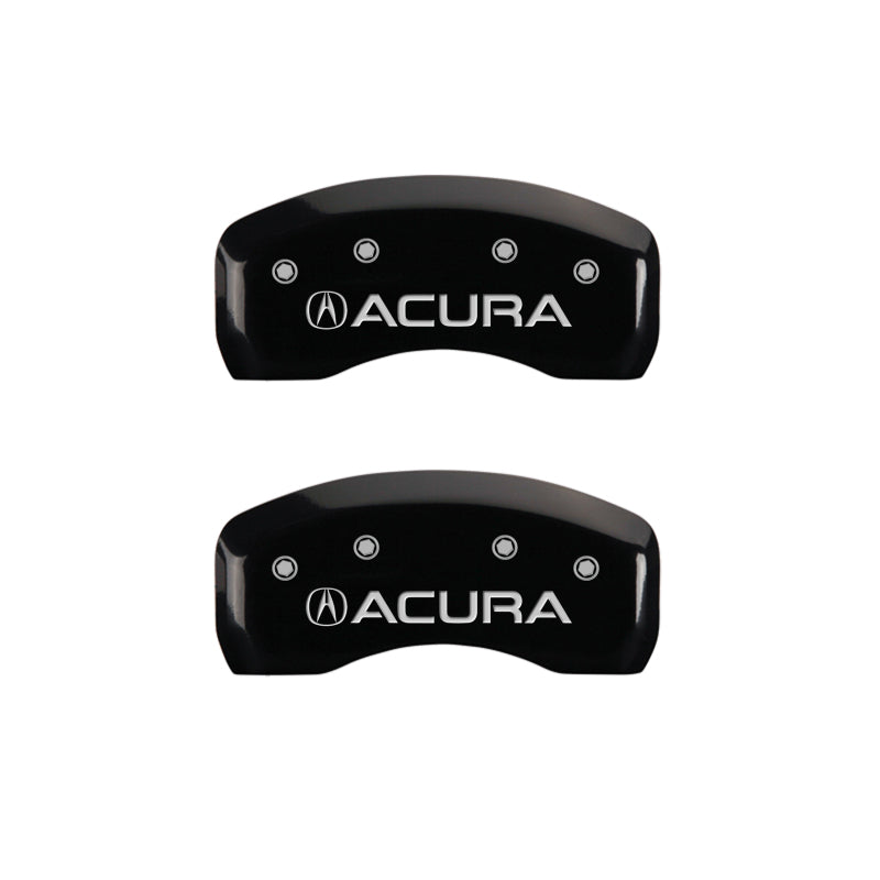 MGP 4 Caliper Covers Engraved Front & Rear Acura Black Finish Silver Char 2017 Acura RDX