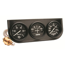 Load image into Gallery viewer, AutoMeter Gauge Console Oilp/Wtmp/Amp 2in. 100PSI/280 Deg. F/60A Blk Dial Blk Bzl Autogage