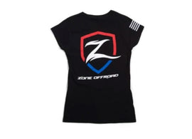 Zone Offroad Black Premium Cotton T-Shirt w/ Patriotic Zone Logos - Womens - L