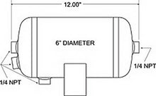 Load image into Gallery viewer, Firestone Air Tank 1 Gallon 6in. x 12in. L (4) 1/4in. NPT Ports 150 PSI Max - Black (WR17609244)