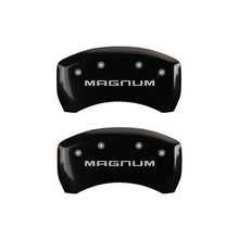 Load image into Gallery viewer, MGP 4 Caliper Covers Engraved Front &amp; Rear Magnum Black finish silver ch