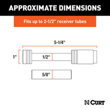 Load image into Gallery viewer, Curt 1/2in Hitch Lock w/5/8in Adapter (1-1/4in or 2in Receiver Barbell Stainless)