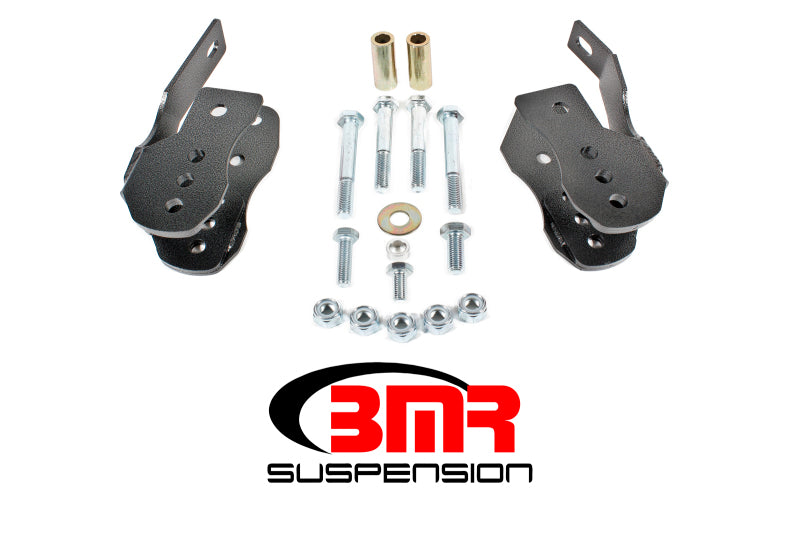 BMR 05-14 S197 Mustang Bolt-On Control Arm Relocation Brackets - Black Hammertone - GTR Auto