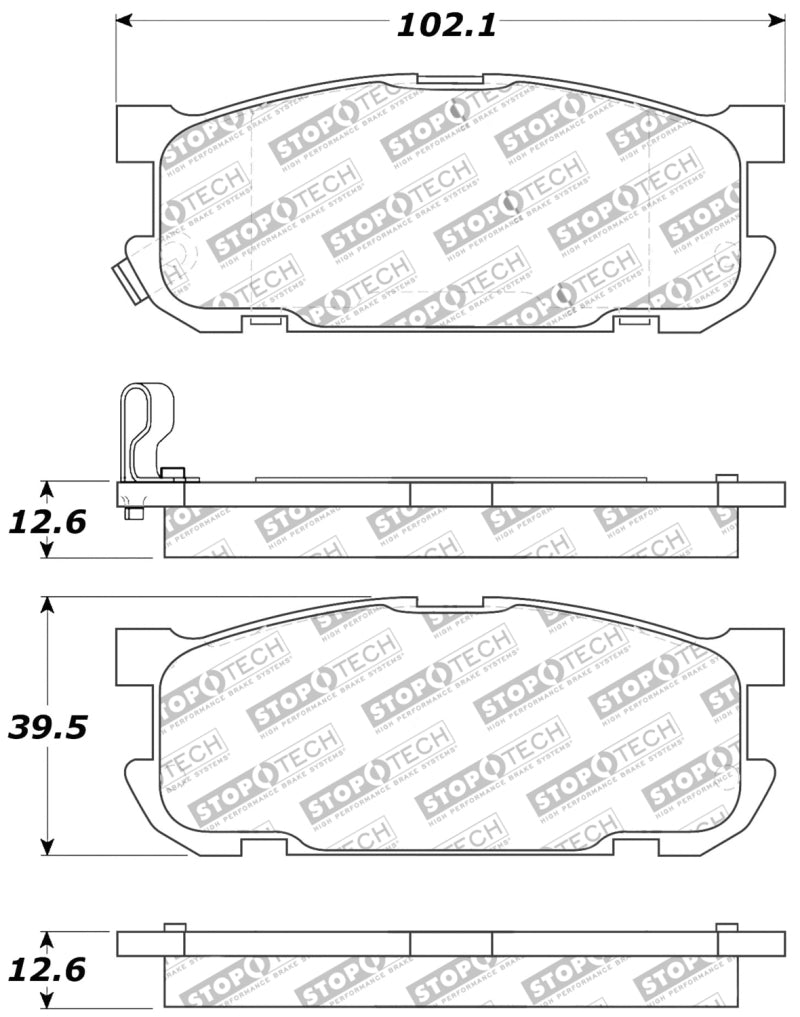 StopTech Performance 01-05 Miata w/ Sport Suspension Rear Brake Pads D891