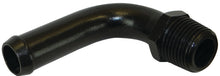 Load image into Gallery viewer, Moroso Streamline Air/Oil Separator Fitting - 3/8in to 1/2in Hose - 90 Degree - Black - Single