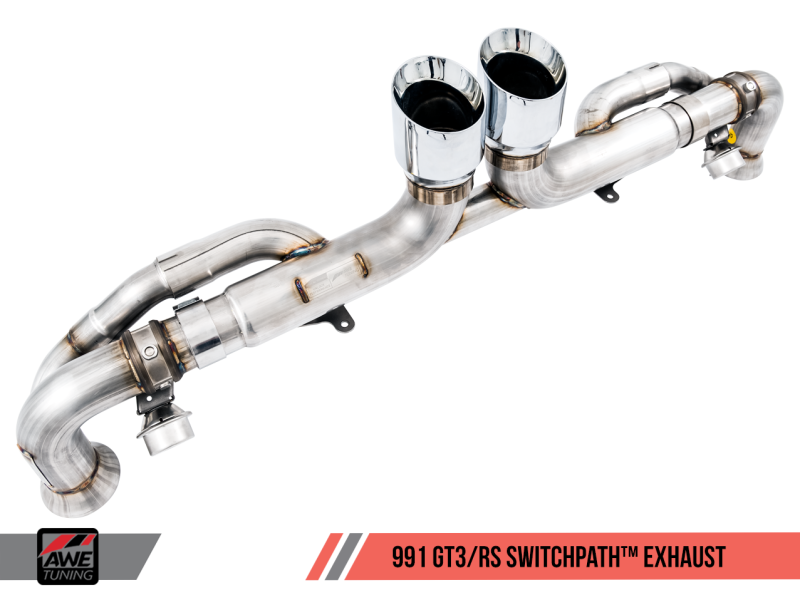 AWE Tuning Porsche 991 GT3 / RS SwitchPath Exhaust - Diamond Black Tips