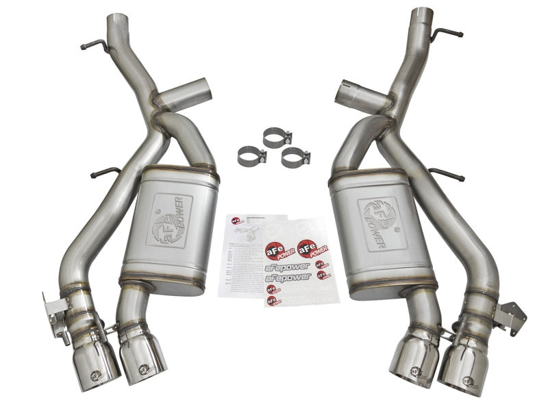 aFe MACHForce XP 3in 304 SS Axle-Back Dual Exhaust (NPP) w/ Polished Tips 16-17 Camaro SS V8-6.2L