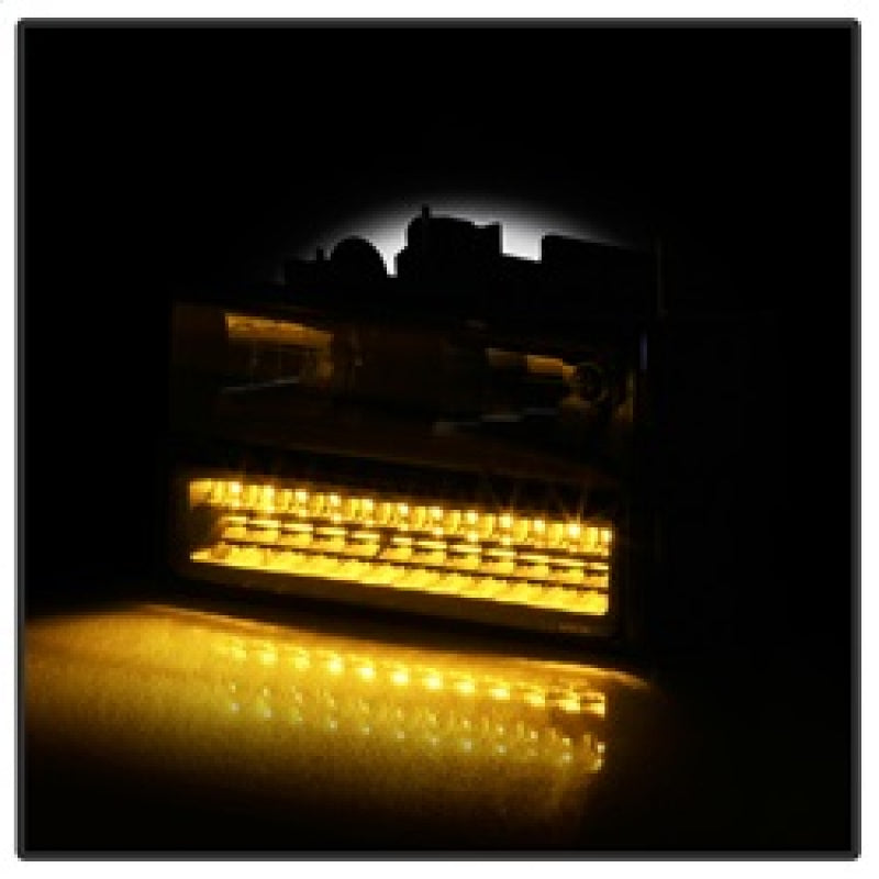 xTune 92-94 Blazer Full Size Corner/LED Bumper Headlights Black HD-JH-CCK88-LED-AM-BK-SET
